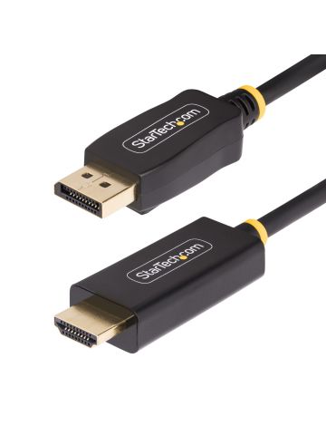 StarTech.com 3.3ft (1m) DisplayPort to HDMI Adapter Cable, 4K 60Hz with HDR, DP to HDMI 2.0b, Active Video Converter, DisplayPort Desktop to HDMI Monitor