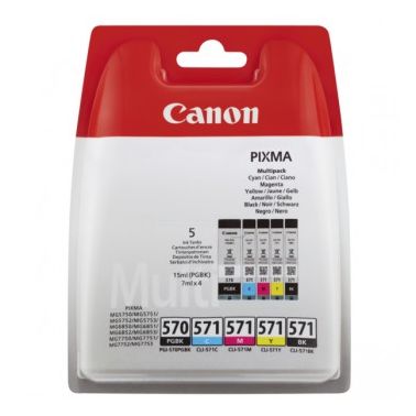 Canon 0372C004 (PGI-570 CLI 571) Ink cartridge multi pack, 15ml + 4x7ml, Pack qty 5