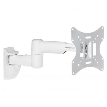 ProperAV Swing Arm White TV Wall Bracket 23- 43" Tilt 20 VESA Max 200x200 Dual Pivot