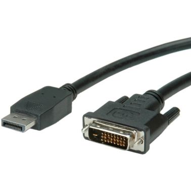 Value 11.99.5619 video cable adapter 1.5 m DisplayPort DVI Black