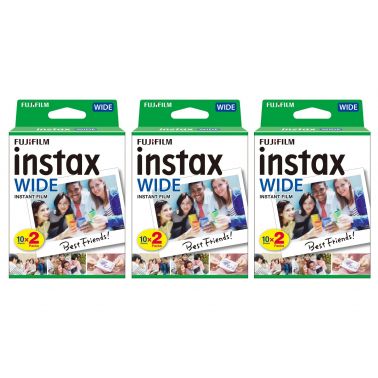 Fujifilm Instax Wide Picture Format Instant Photo Film - White, 60 Shot Pack