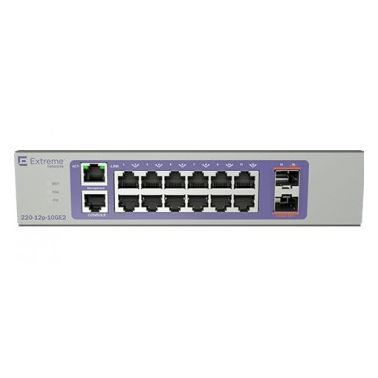 Extreme networks 220-12P-10GE2 Managed L2/L3 Gigabit Ethernet (10/100/1000) Bronze,Purple 1U Power over Ethernet (PoE)