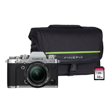 Fujifilm X-T3 Mirrorless Camera with 18-55mm f/2.8-4 XF Zoom Lens, 32GB SD Card & FinePix System Bag