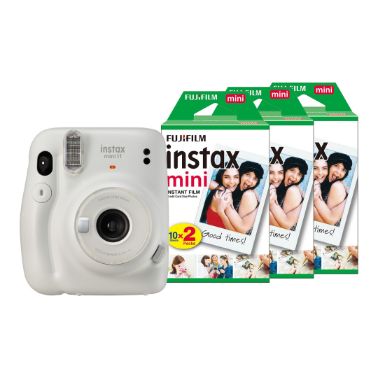 Fujifilm Instax Mini 11 Instant Camera with 60 Shot Film Pack - Ice White