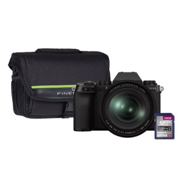 Fujifilm X-S10 Mirrorless Camera with 16-80mm f/4-22 R OIS WR XF Lens, 128GB SD Card & Case - Black
