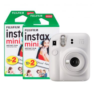 Fujifilm Instax Mini 12 Instant Camera with 40 Shot Film Pack - Clay White