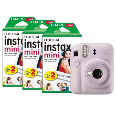 Fujifilm Instax Mini 12 Instant Camera with 60 Shot Film Pack - Lilac Purple