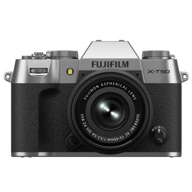 Fujifilm X-T50 Mirrorless Digital Camera with XC15-45mm PZ Lens - Silver