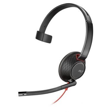 POLY Blackwire 5210 Headset Wired Head-band Calls/Music USB Type-A Black, Red