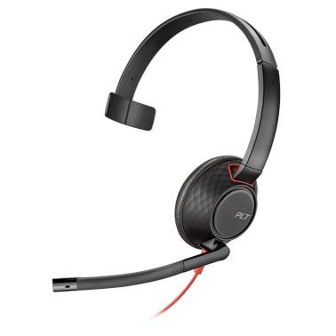 POLY Blackwire 5210 Headset Wired Head-band Calls/Music USB Type-C Black, Red