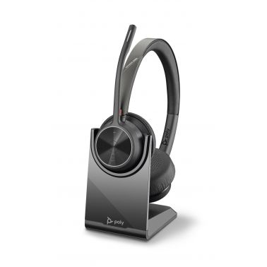 POLY Voyager 4320 UC Headset Wireless Head-band Office/Call center USB Type-A Bluetooth Charging stand Black