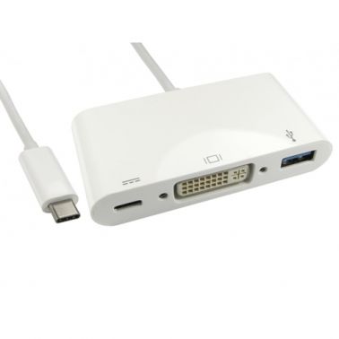 Cablenet 15cm USB 3.1c - DVI & USB 3.0 with PD Function (Power Delivery)