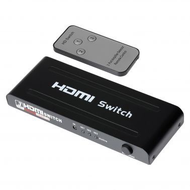 MPS HDMI Switch 3 Ports In 1 Port Out Ultra HD 4K@30Hz with Remote Control