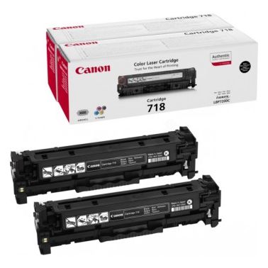 Canon 2662B005 (718BKVP) Toner black, 3.4K pages  5% coverage, Pack qty 2