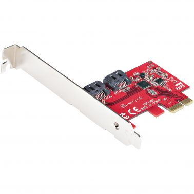 StarTech.com SATA PCIe Card - 2 Port PCIe SATA Expansion Card - 6Gbps - Full/Low Profile - PCI Express to SATA Adapter/Controller - ASM1061 Non-Raid - PCIe to SATA Converter