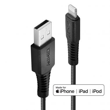 Lindy 2m Reinforced USB Type A to Lightning Cable