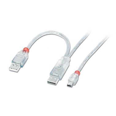 Lindy USB 2.0 Dual Power Cable, 1m