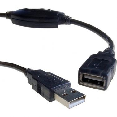 Cablenet 10m USB 2.0 Type A Male - Type A Female Active Black Repeater Cable