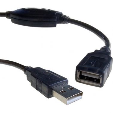 Cablenet 15m USB 2.0 Type A Male - Type A Female Active Black Repeater Cable