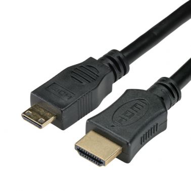 Cablenet 2m HDMI 1.4b Male - HDMI Male Mini C Hi Speed+Ethernet 30AWG Blk Cable