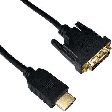 Cablenet 1m Gold HDMI 1.4b Male - DVI-D Male 1080p 24+1 30AWG Black Cable