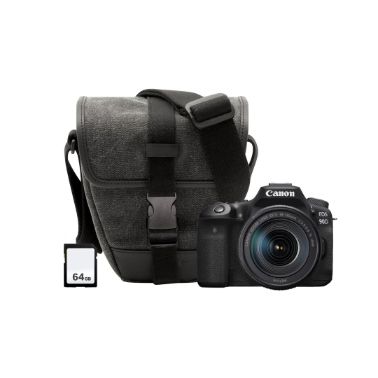 Canon EOS 90D Black Digital SLR Camera Kit inc 18-135mm Lens 64GB SD & Bag