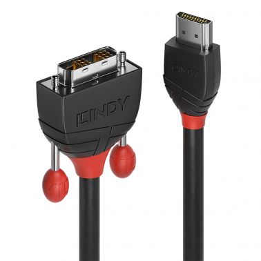 Lindy 0,5m HDMI to DVI Cable, Black Line