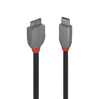 Lindy 3m USB 3.2 Type C to Micro-B Cable, Anthra Line