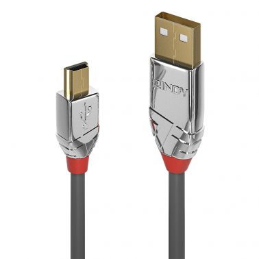 Lindy 5m USB 2.0 Type A to Mini-B Cable, Cromo Line