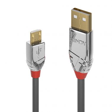 Lindy 3m USB 2.0 Type A to Micro-B Cable, Cromo Line