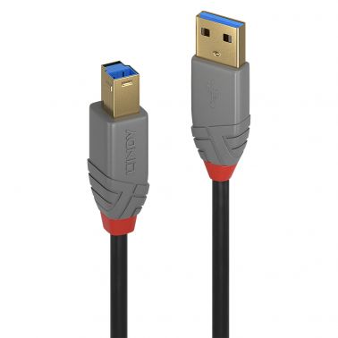 Lindy 5m USB 3.2 Type A to B Cable, Anthra Line