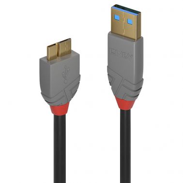 Lindy 0,5m USB 3.2 Type A to Micro-B Cable, Anthra Line