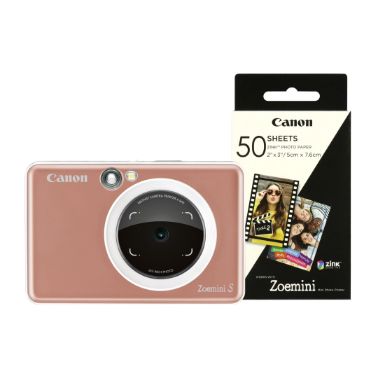 Canon Zoemini S Pocket Size 2-in-1 Instant Camera (60 Shots) - Rose Gold