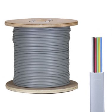 Cablenet 6 Core PVC CPR Eca Silver Grey Flat Modular Cable 305m Reel