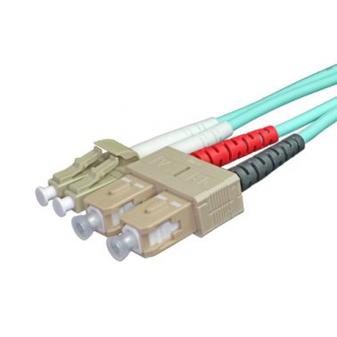 Cablenet 30m OM3 50/125 LC-SC Duplex Aqua LSOH Fibre Patch Lead