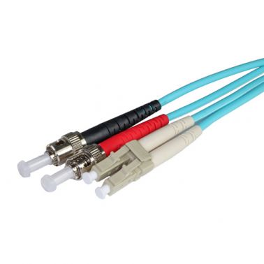 Cablenet 1m OM3 50/125 LC-ST Duplex Aqua LSOH Fibre Patch Lead