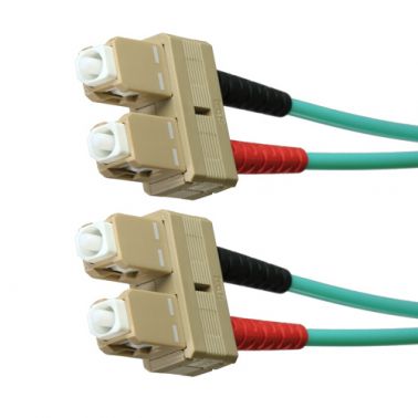 Cablenet 1m OM3 50/125 SC-SC Duplex Aqua LSOH Fibre Patch Lead