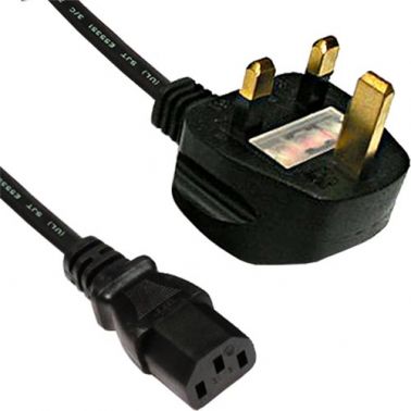 Cablenet 1m UK (5 Amp) - IEC C13 H05Z1Z1-F Black LSOH 1.0mm Power Lead