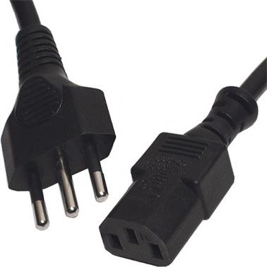 Cablenet 2m Swiss Plug - IEC C13 Black PVC 1.0mm Power Leads