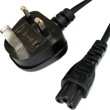 Cablenet 5m UK (5 Amp) - IEC C5 Cloverleaf Black PVC 0.75mm Power Leads