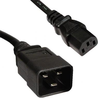 Cablenet 5m IEC C20 - IEC C13 Black PVC 1.5mm Power Leads