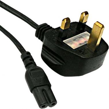 Cablenet 5m UK (3 Amp) - IEC C7 Figure of 8 Black PVC 0.75mm Power Leads