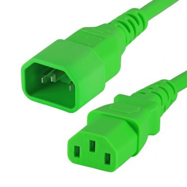 Cablenet 1m IEC C14 - IEC C13 Green PVC 0.75mm Power Leads