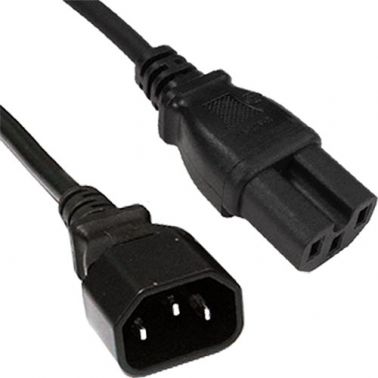 Cablenet 2m IEC C14 - IEC C15 Hot Condition Black H05RR-F 0.75mm Power Leads