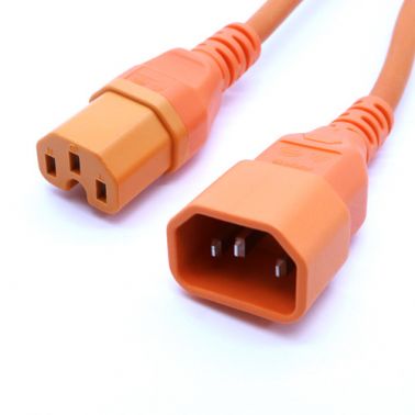 Cablenet 1m IEC C14 - IEC C15 Hot Condition Orange H05RR-F 1.0mm Power Leads