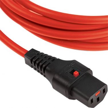 Cablenet 1m IEC C14 - IEC C13 IEC Lock Red PVC 1.0mm Power Leads