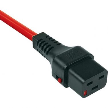 Cablenet 1m IEC C20 - IEC C19 IEC Lock Red PVC 1.5mm Power Leads