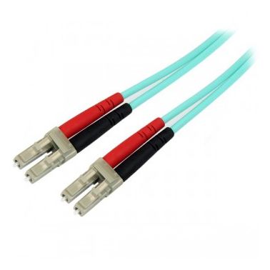 StarTech.com Aqua OM4 Duplex Multimode Fiber Optic Cable - 100 Gb - 50/125 - LSZH - LC/LC - 1 m