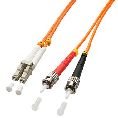 Lindy 15m OM2 LC - ST Duplex fibre optic cable Orange