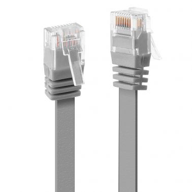 Lindy 2m Cat.6 U/UTP Flat Cable, Grey